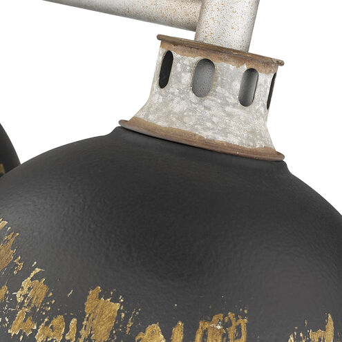 Kinsley 3 Light 38.88 inch Aged Galvanized Steel Linear Pendant Ceiling Light in Antique Black Iron